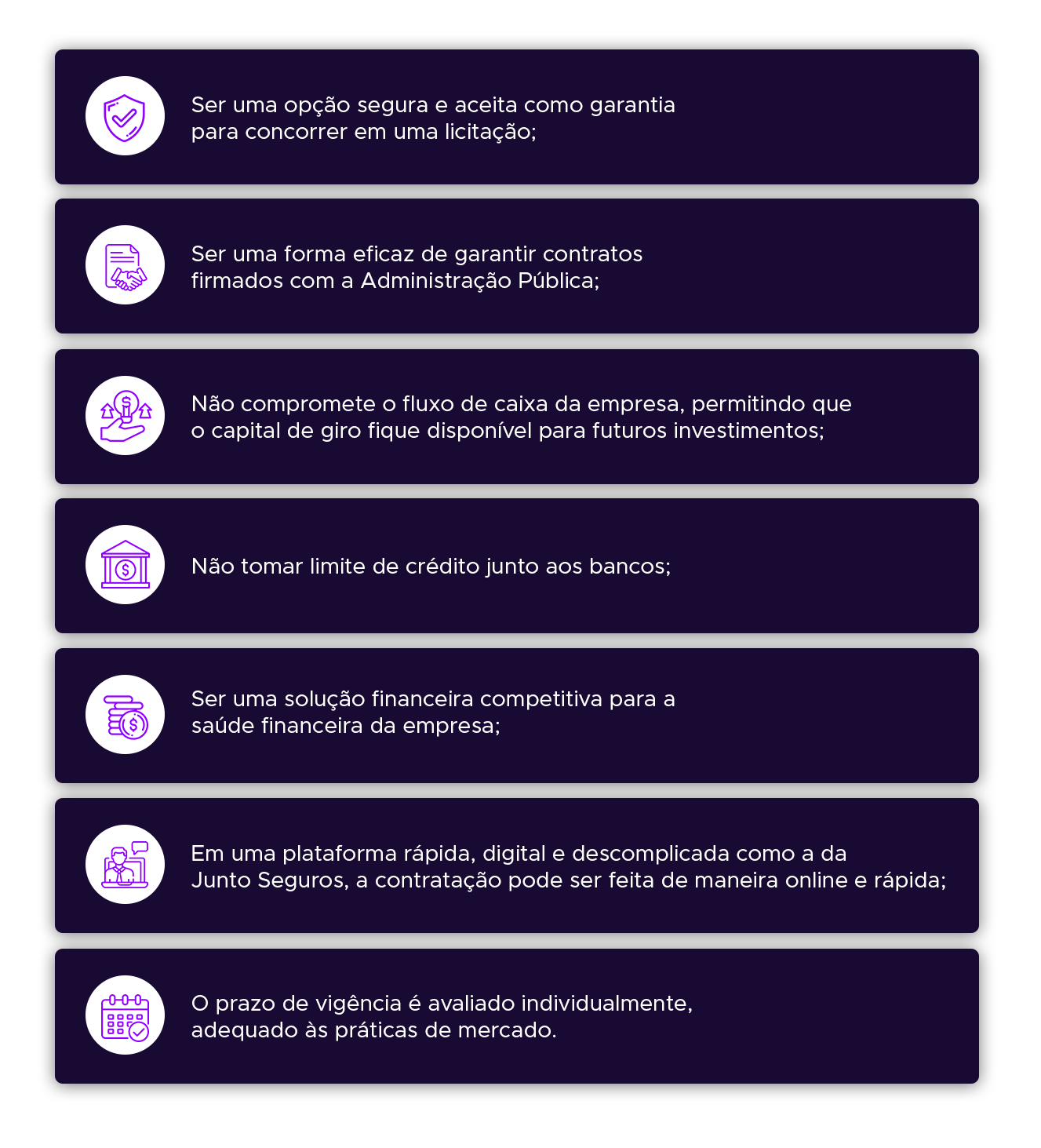 Vantagens do Seguro Garantia da Proposta e do Seguro Garantia Contratual